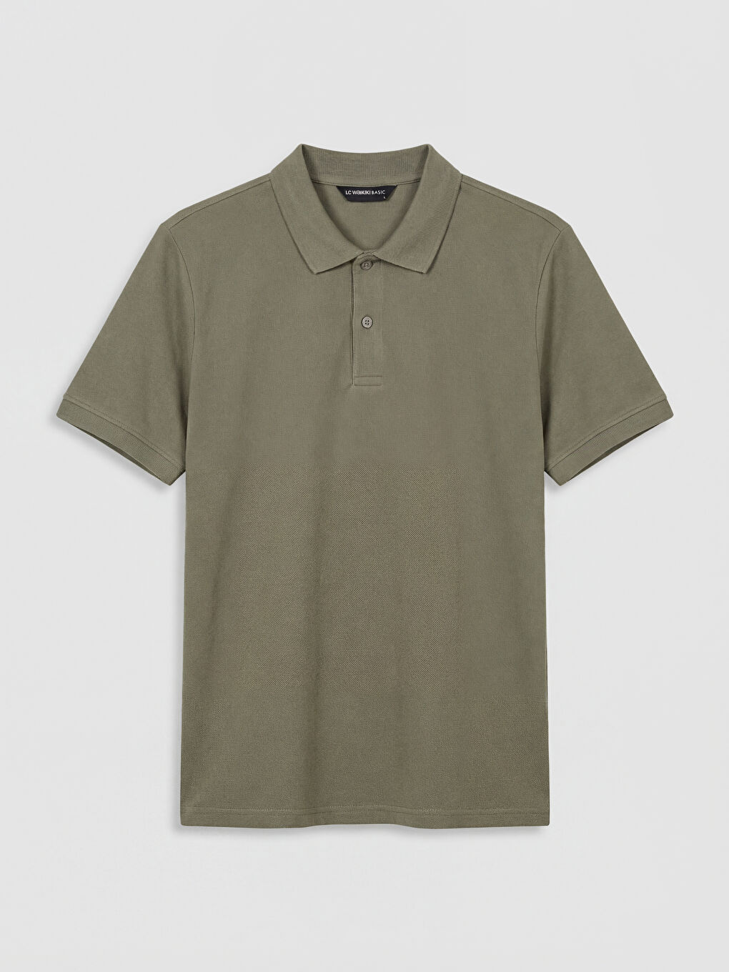 Haki Standart Fit Polo Yaka Penye Erkek Tişört-4