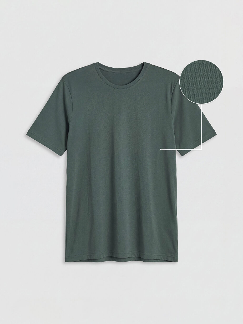 Yeşil Bisiklet Yaka Penye Erkek Tişört