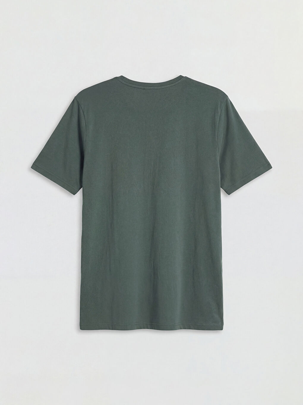 Yeşil Bisiklet Yaka Penye Erkek Tişört-1