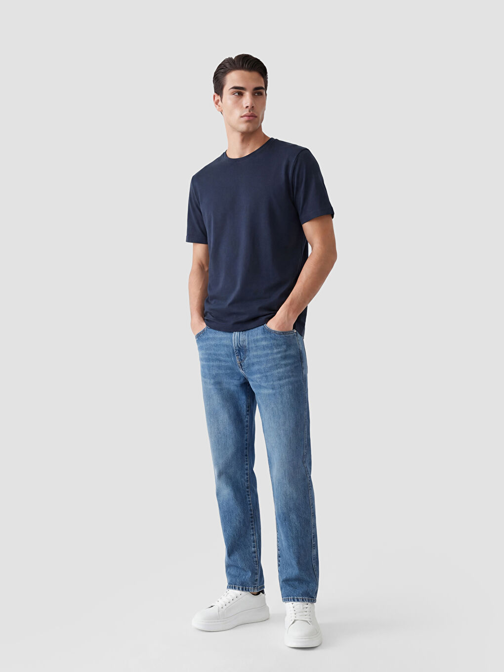 Regular Fit Basic Herren Dry Touch T-Shirt-1