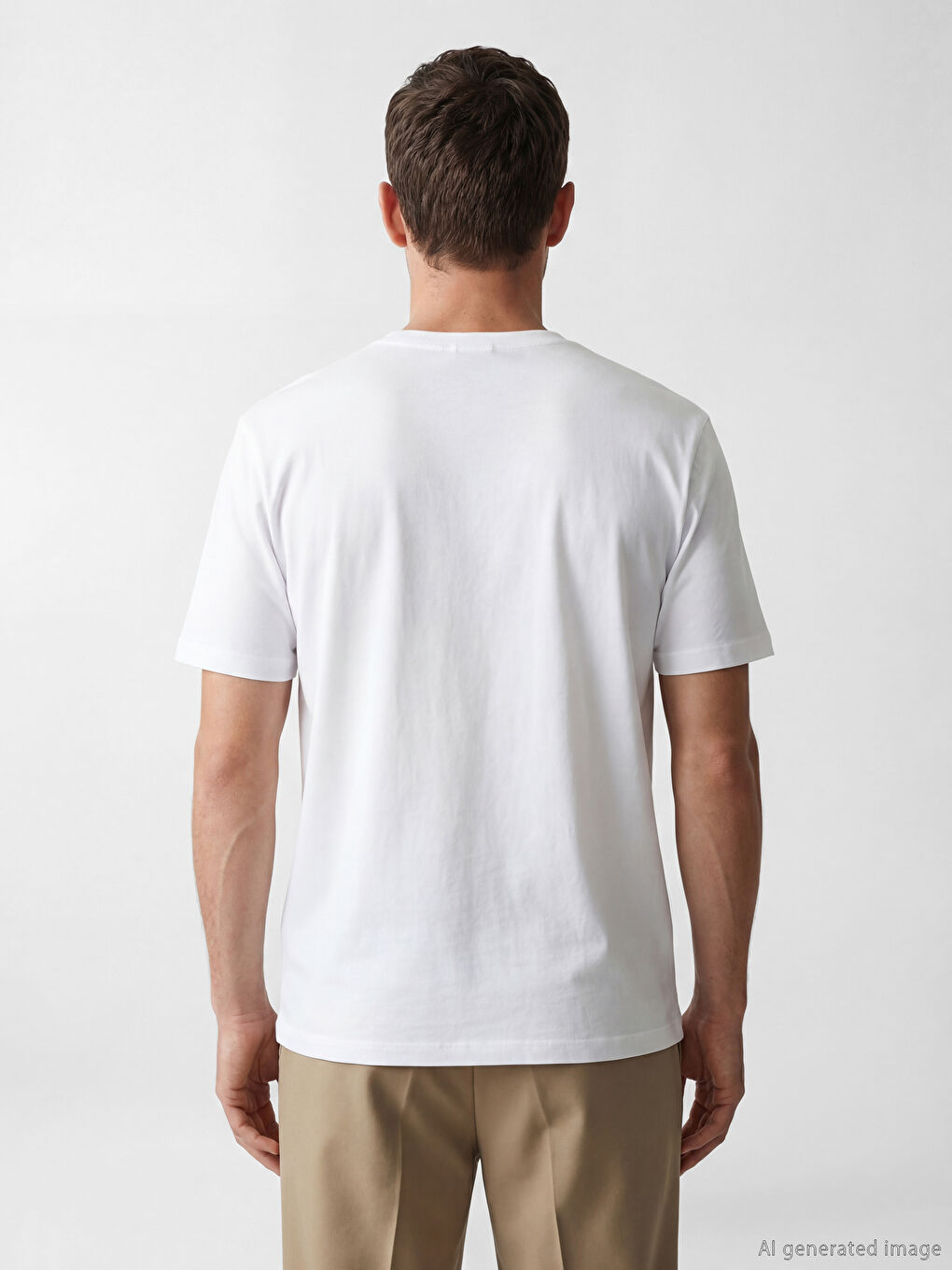 Beyaz Regular Fit Basic Erkek Dry Touch Tişört-3