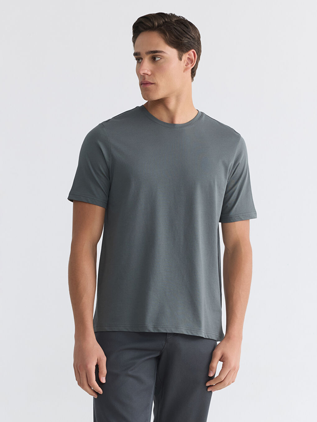 Yeşil Regular Fit Basic Erkek Dry Touch Tişört