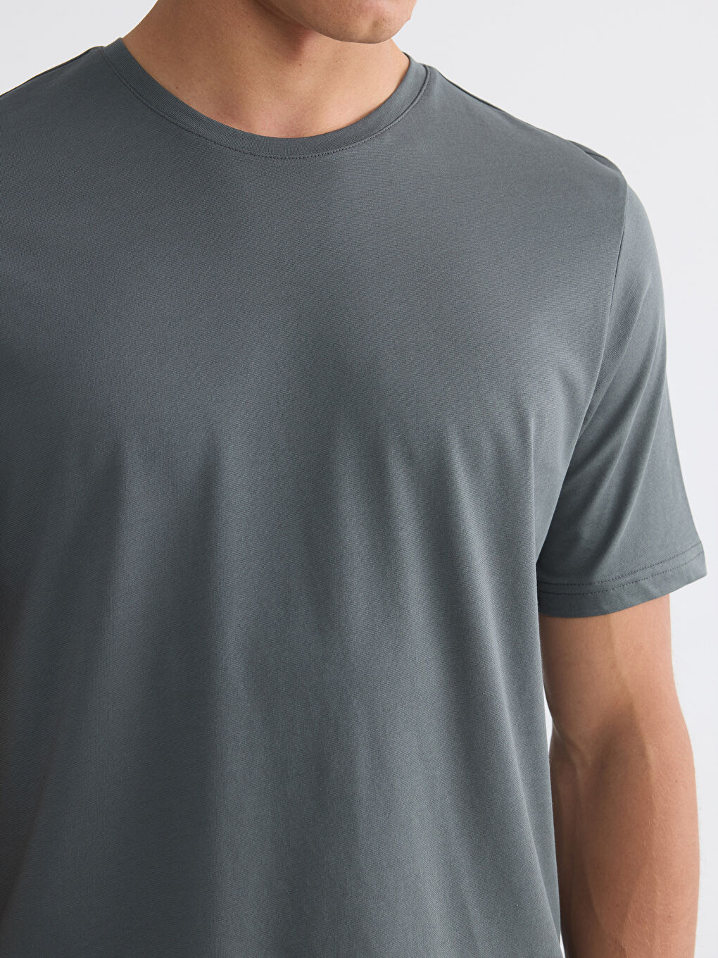 Yeşil Regular Fit Basic Erkek Dry Touch Tişört-2