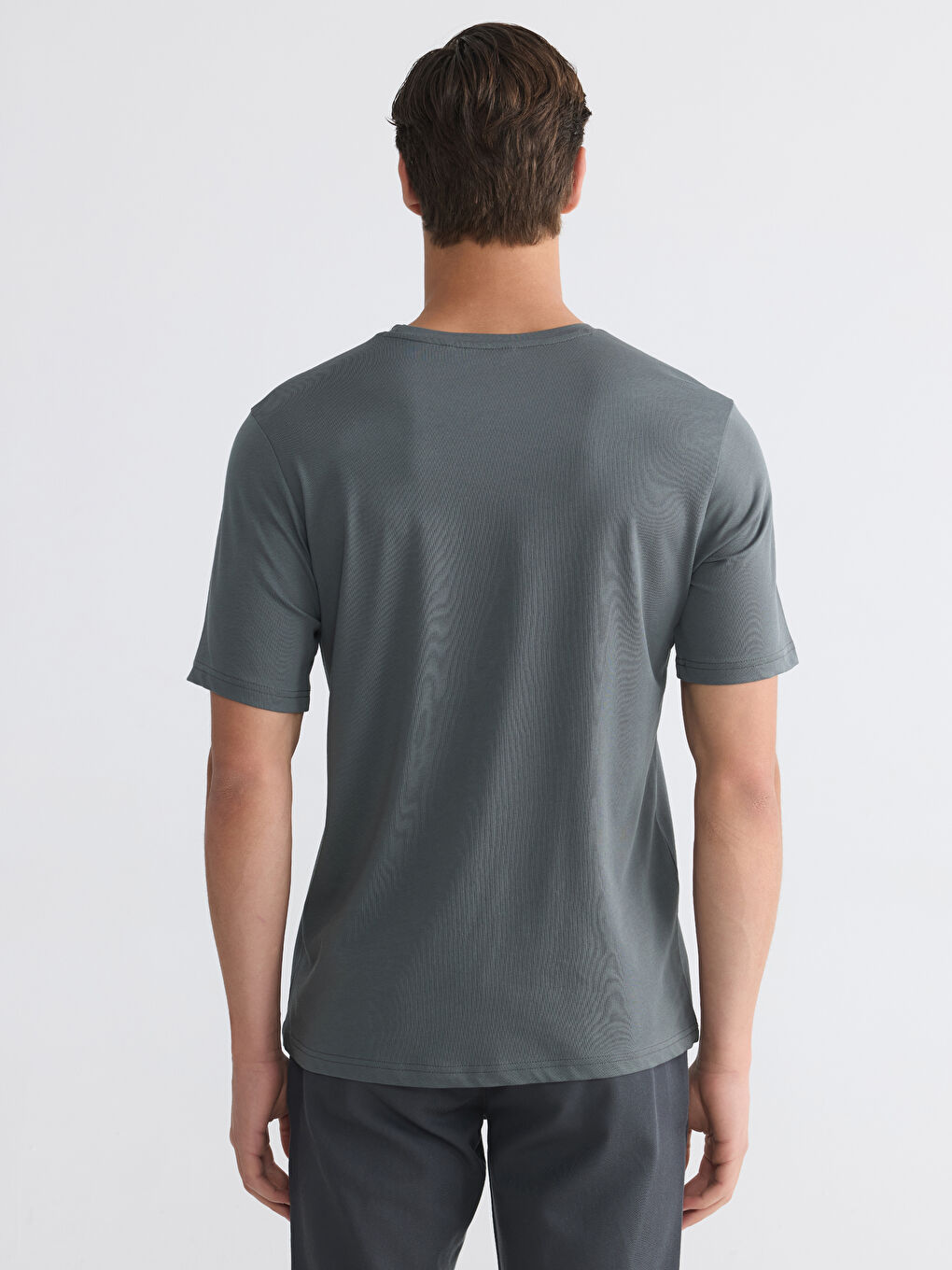 Yeşil Regular Fit Basic Erkek Dry Touch Tişört-3