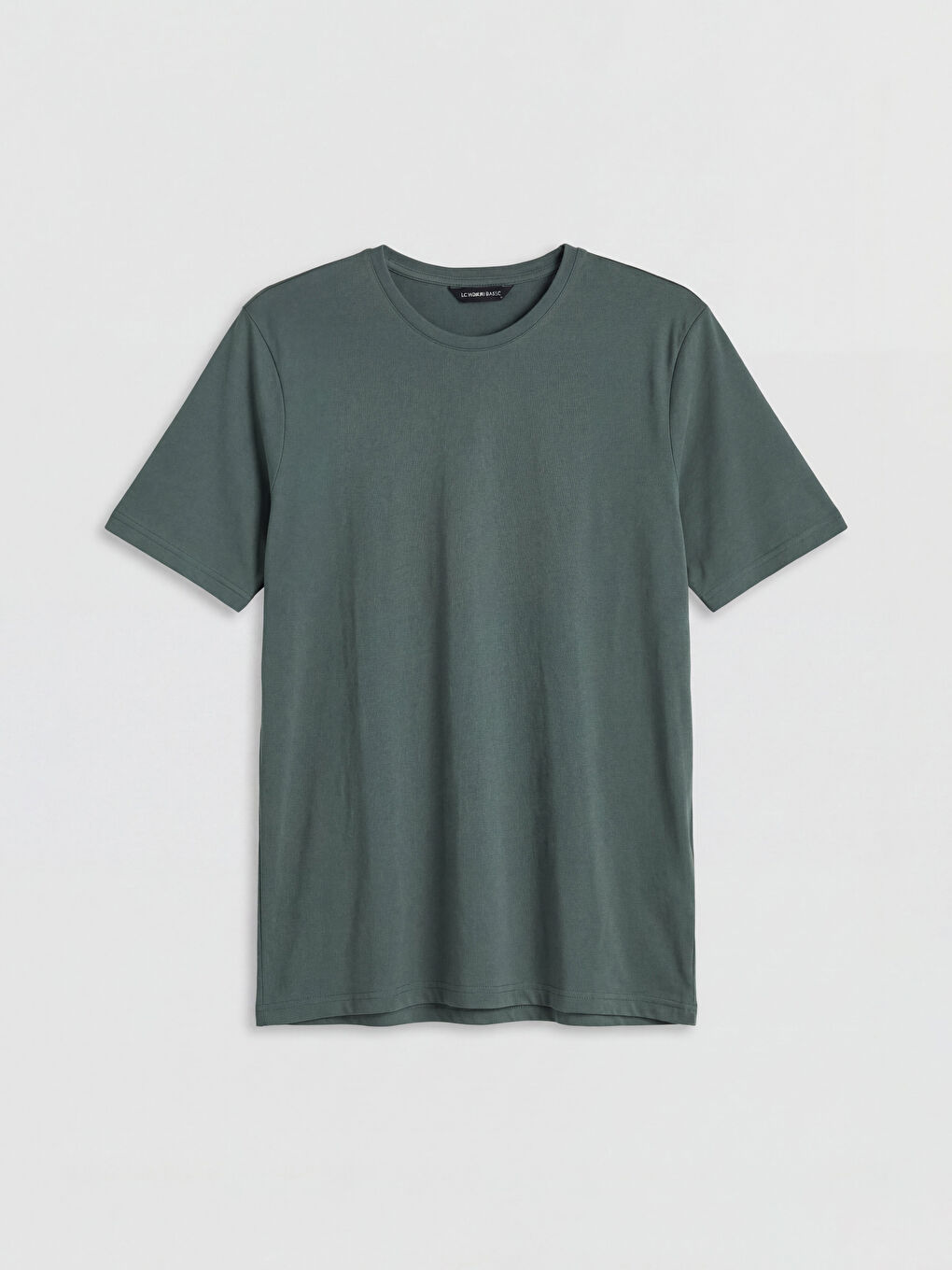 Yeşil Regular Fit Basic Erkek Dry Touch Tişört-4