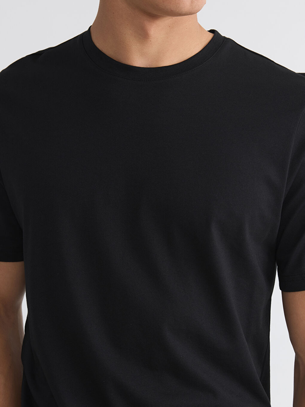 Siyah Regular Fit Basic Erkek Dry Touch Tişört-2