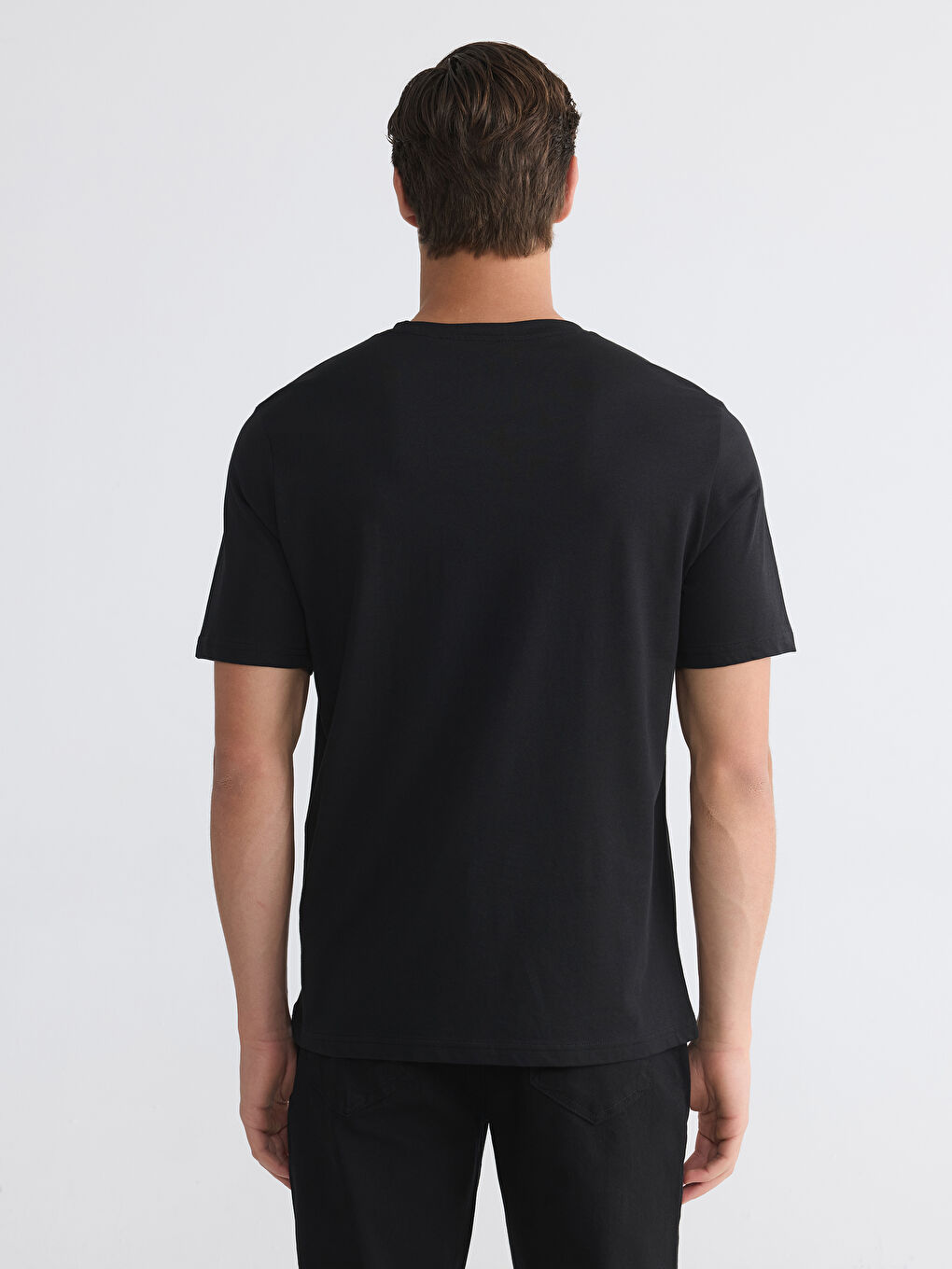 Siyah Regular Fit Basic Erkek Dry Touch Tişört-3