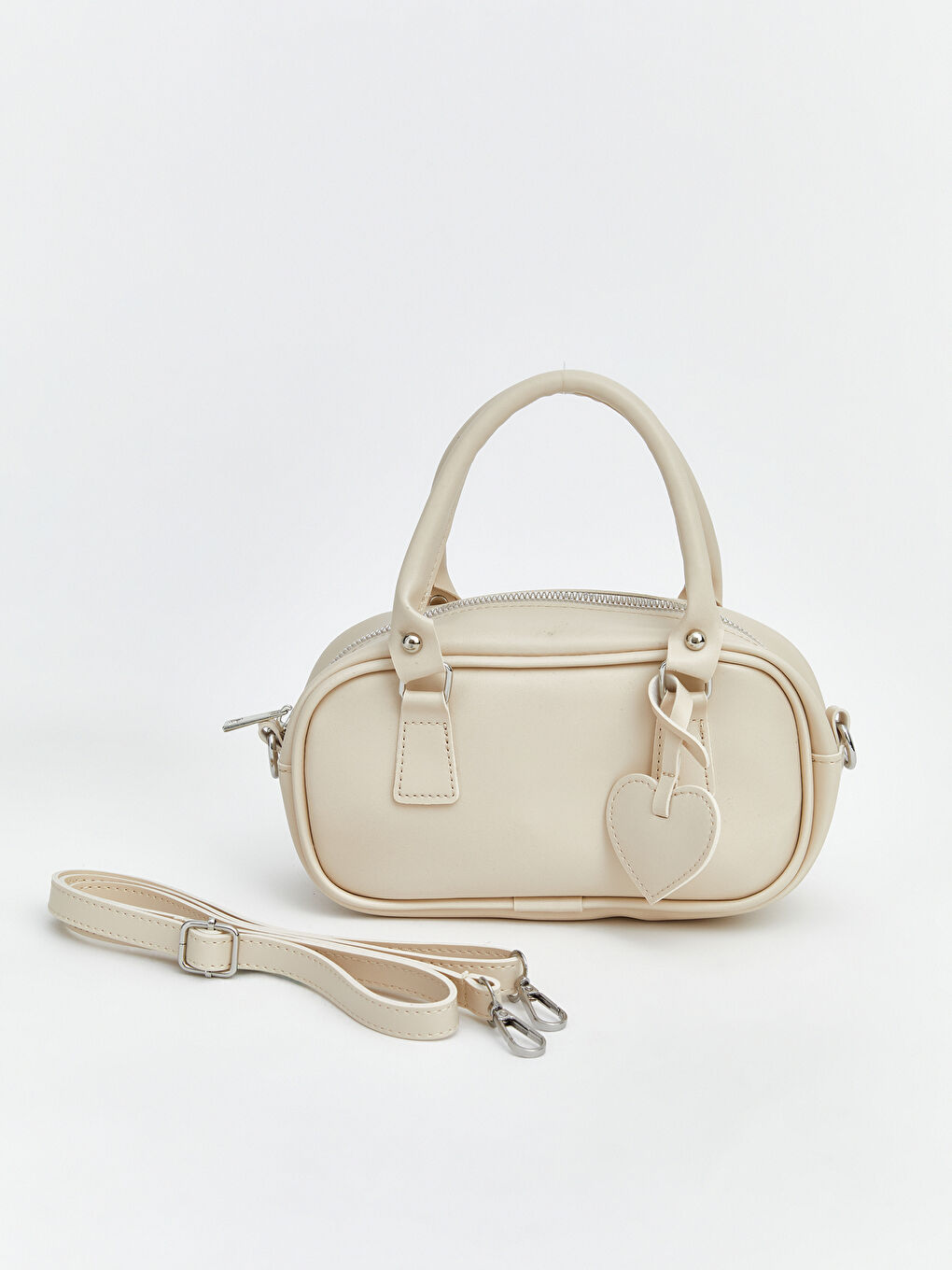 Ekru Deri Görünümlü Kız Çocuk Omuz Çantası-1