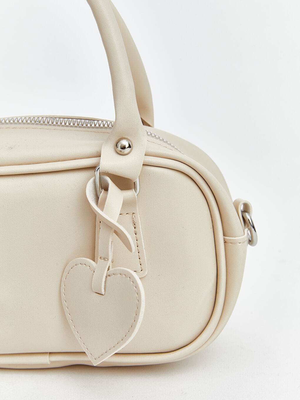 Ekru Deri Görünümlü Kız Çocuk Omuz Çantası-3