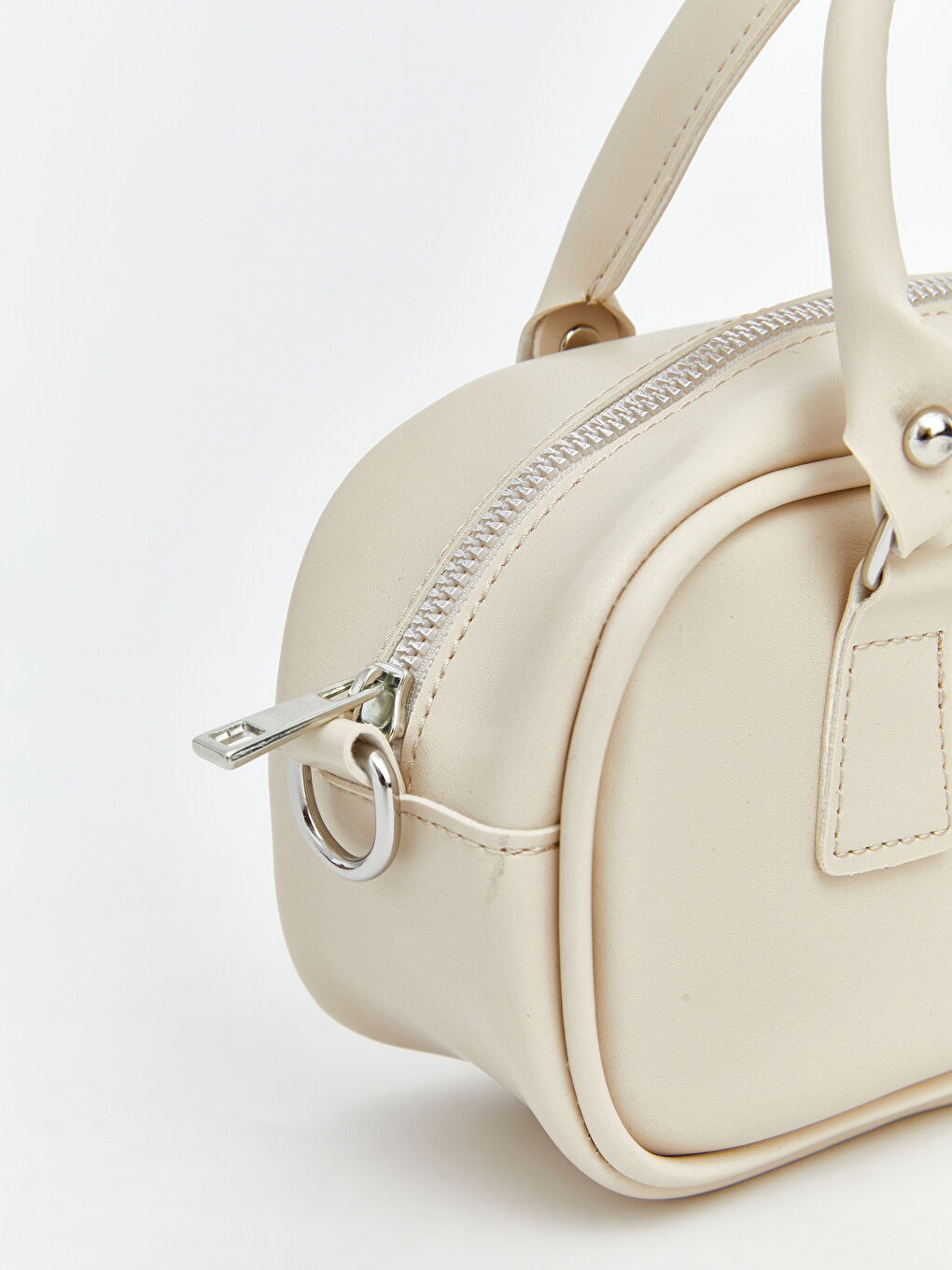 Ekru Deri Görünümlü Kız Çocuk Omuz Çantası-4