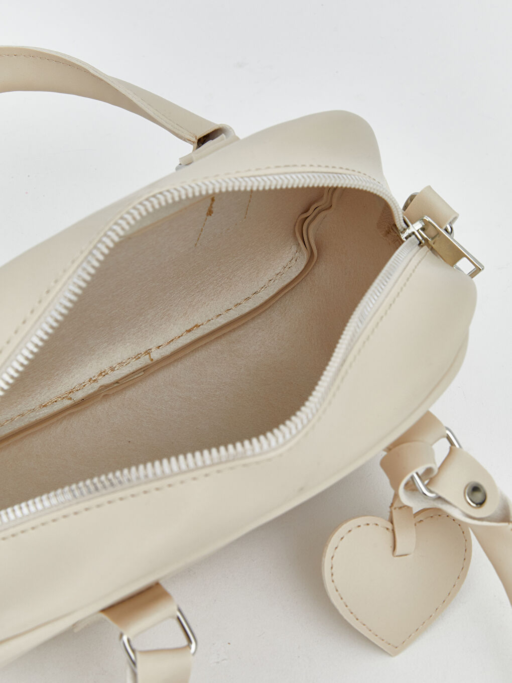 Ekru Deri Görünümlü Kız Çocuk Omuz Çantası-5