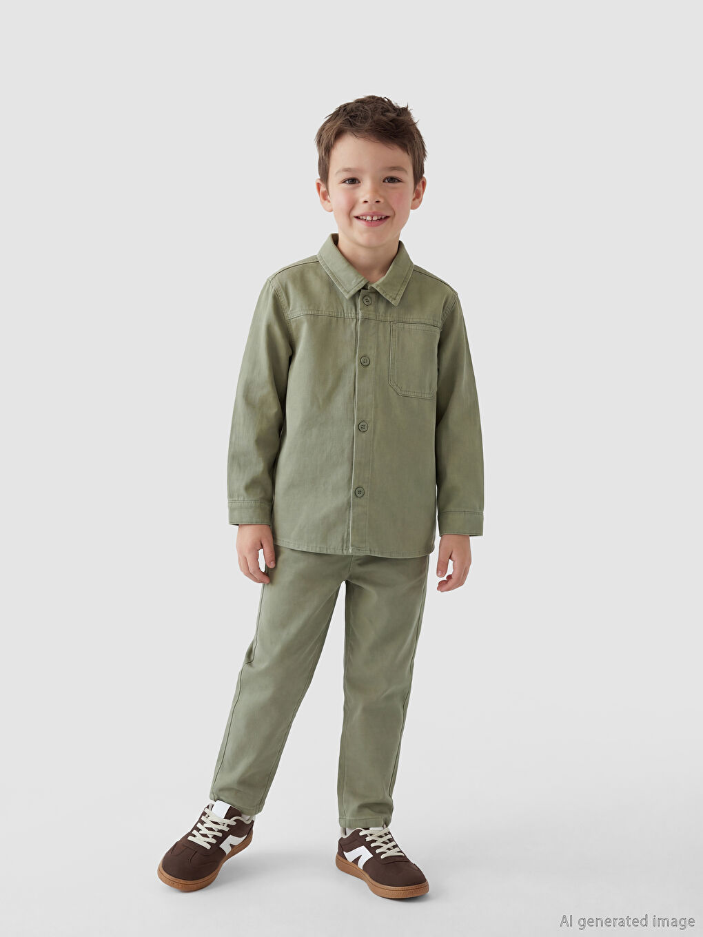 Yeşil Regular Fit Erkek Çocuk Pantolon