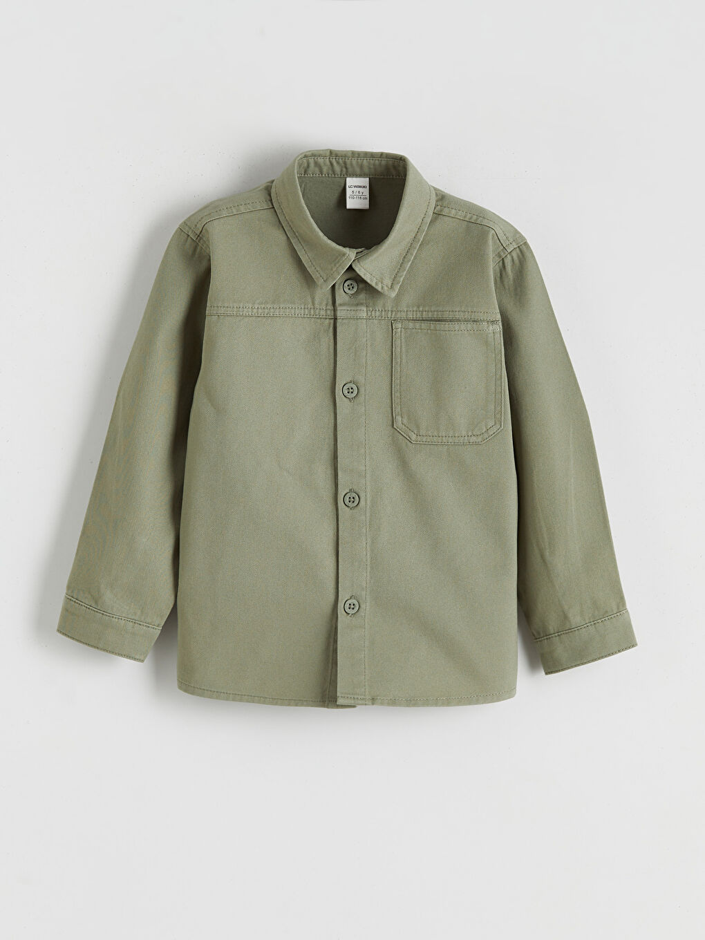 Yeşil Uzun Kollu Erkek Çocuk Gabardin Gömlek