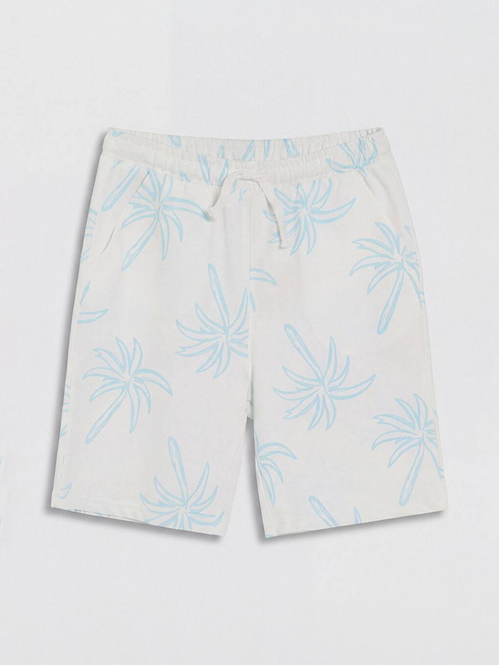Turkuaz Beli Lastikli Erkek Çocuk Baskılı Şort
