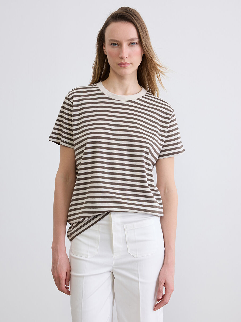 Crew Neck Striped Women's T-Shirt