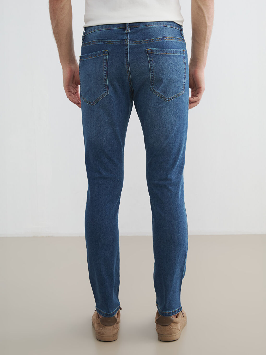Мужчины Индиго Джинсы-3