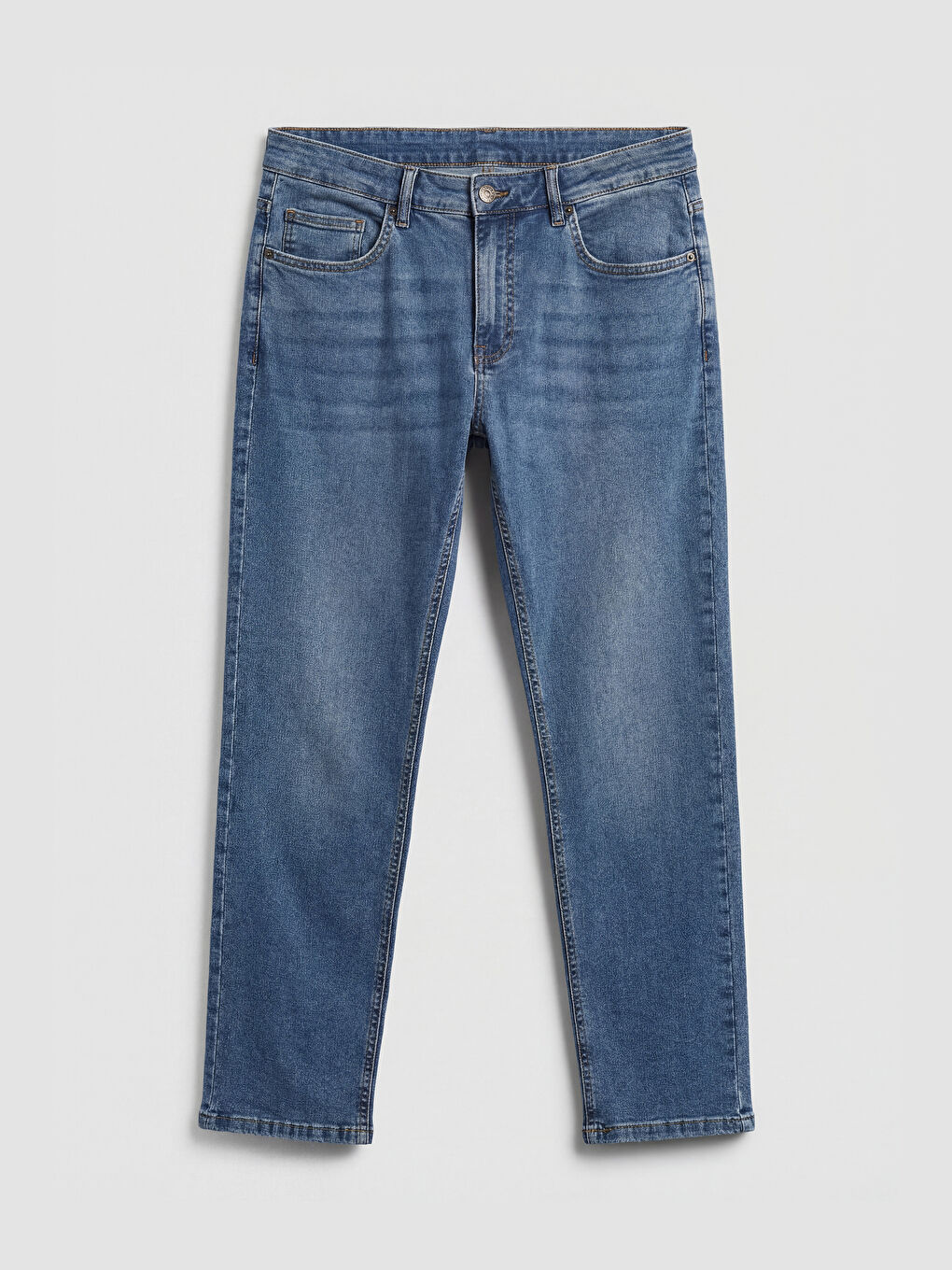 Мужчины Индиго Джинсы-4