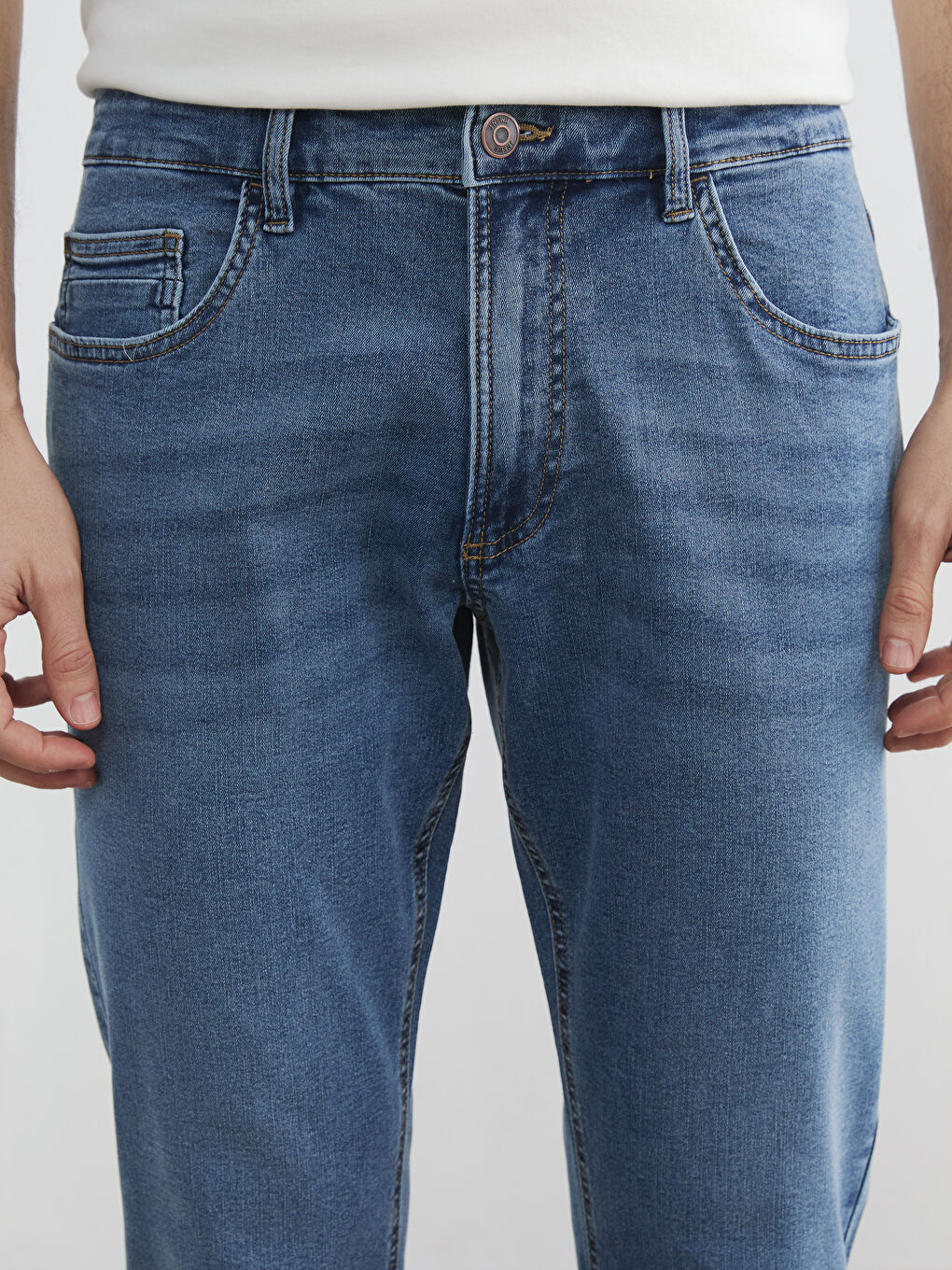 Мужчины Индиго Джинсы-2