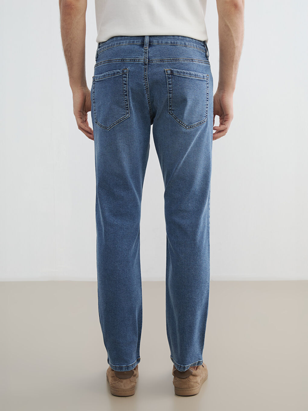 Мужчины Индиго Джинсы-3