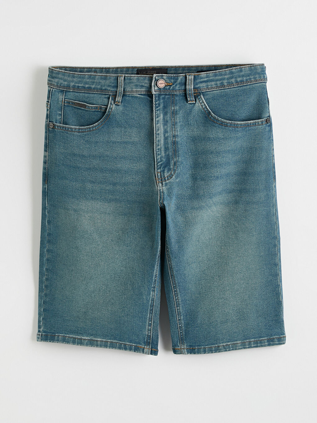 Man GREEN Denim Shorts-4