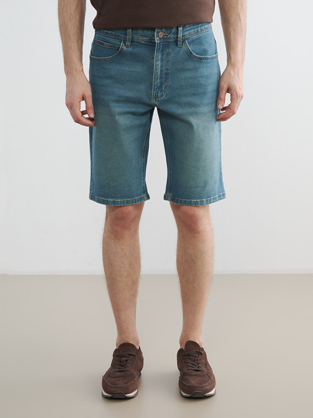 Man GREEN Denim Shorts-1