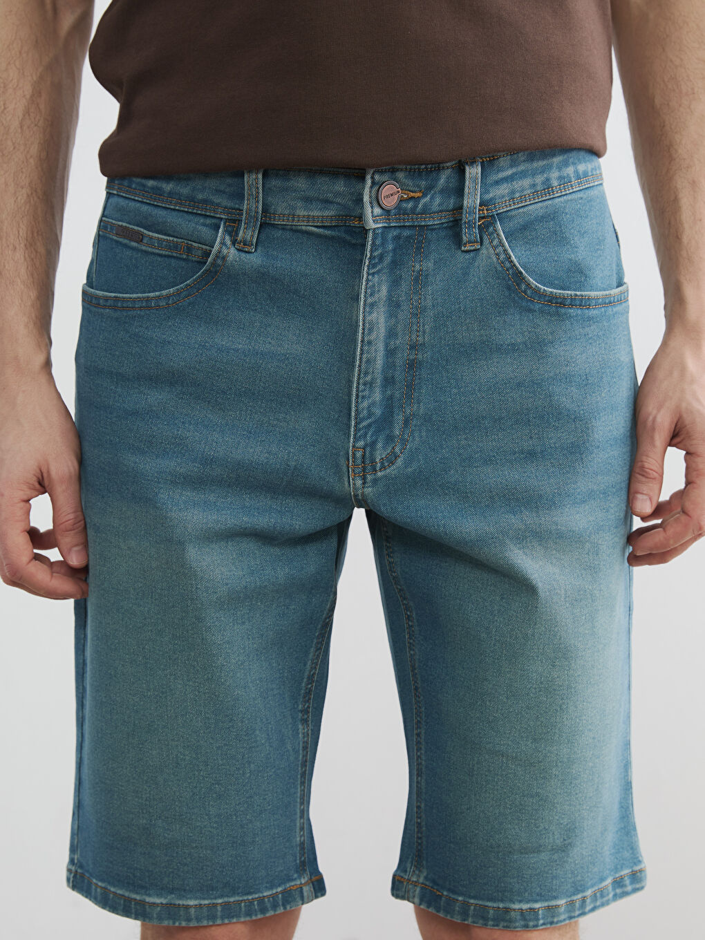 Man GREEN Denim Shorts-2