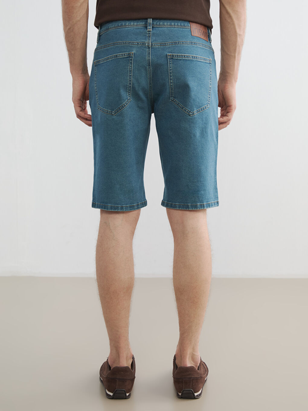 Man GREEN Denim Shorts-3