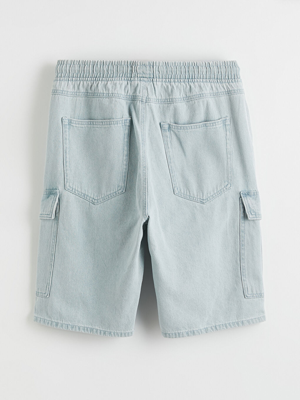 Regular Fit Cargo Pocket Men's Denim Shorts-6