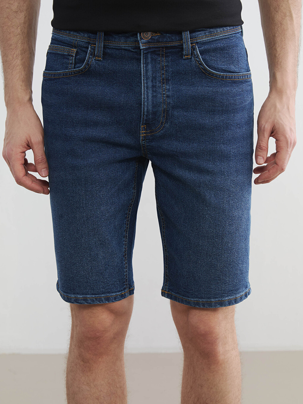 Super Skinny Fit Men's Jean Shorts-2