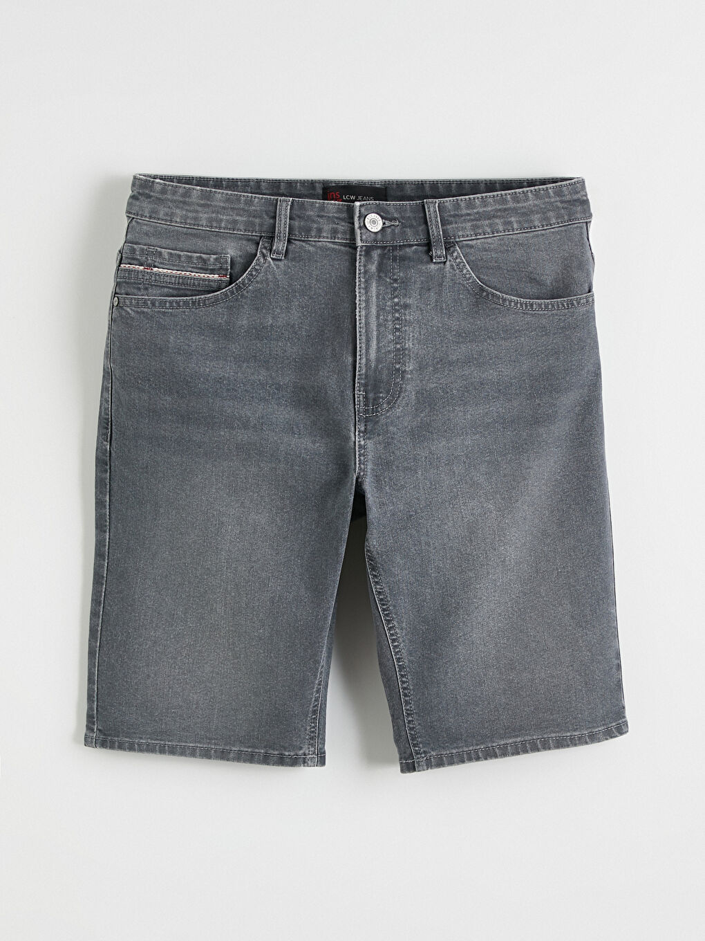 Мъж Сиво Къси дънкови панталони-4