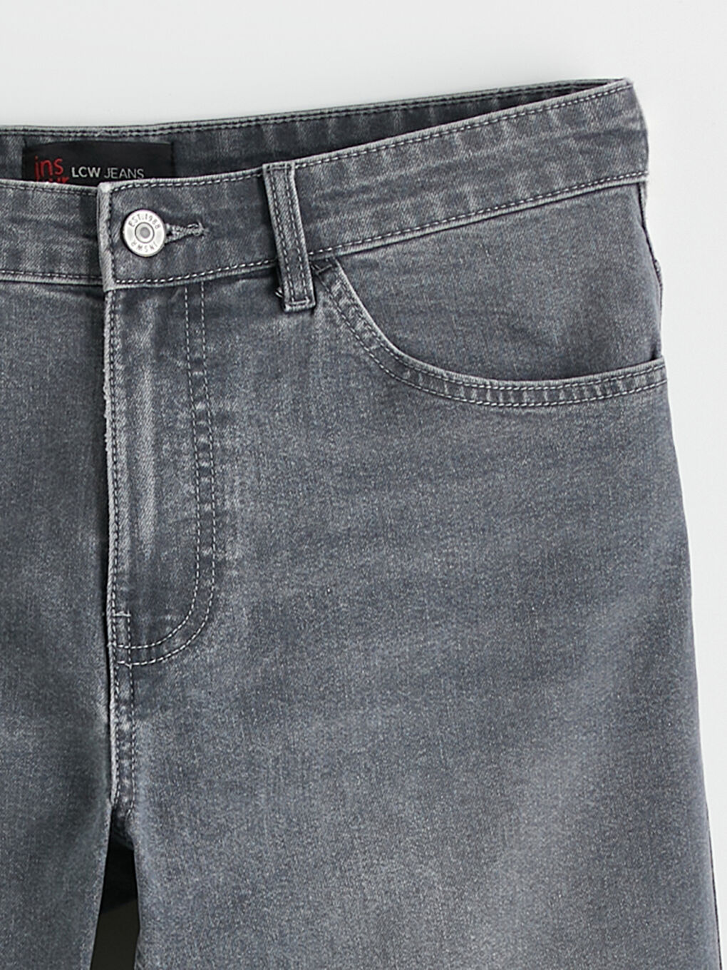 Мъж Сиво Къси дънкови панталони-5