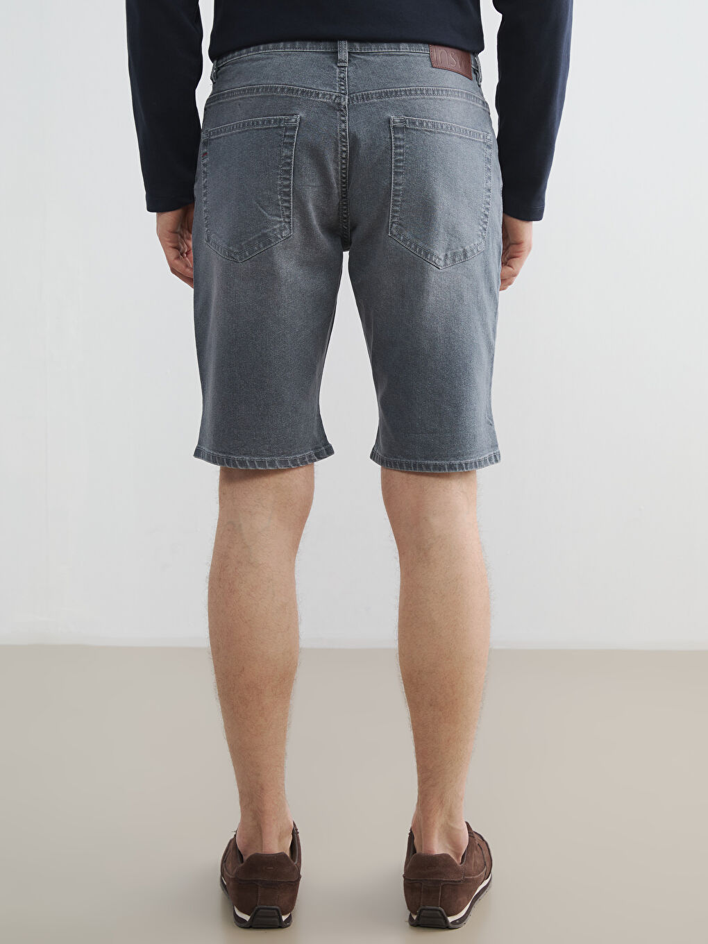 Мъж Сиво Къси дънкови панталони-3