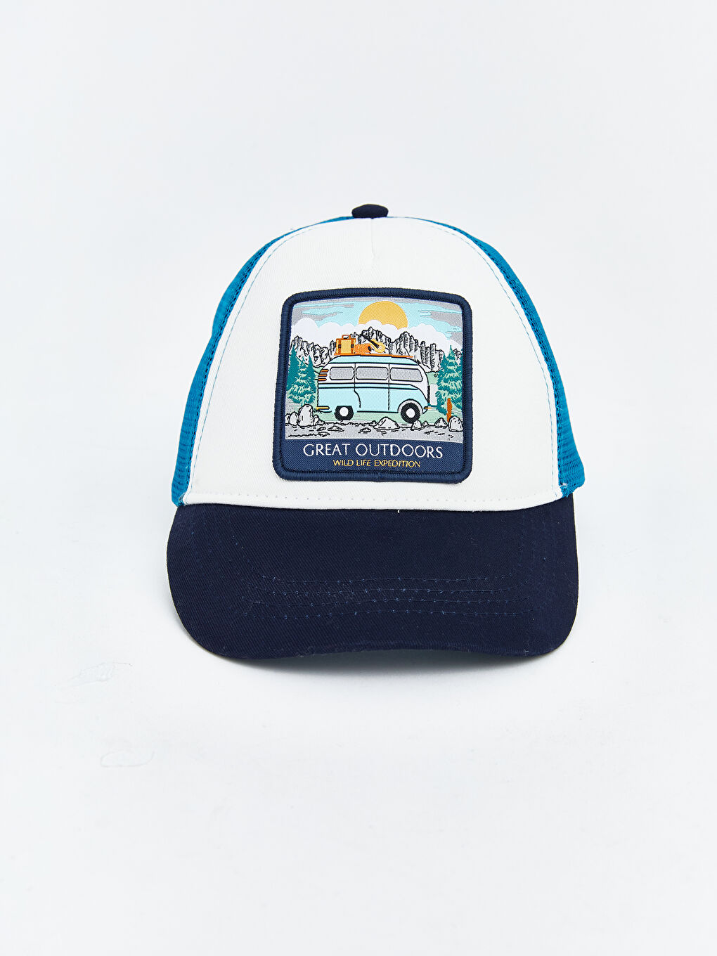 Ekru Baskılı Erkek Çocuk Kep Şapka