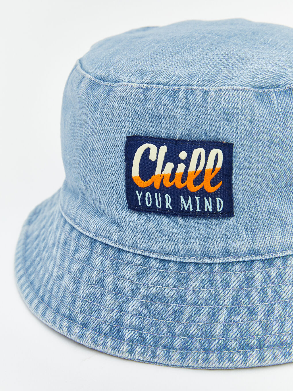 Mavi Nakışlı Erkek Bebek Bucket Şapka-1