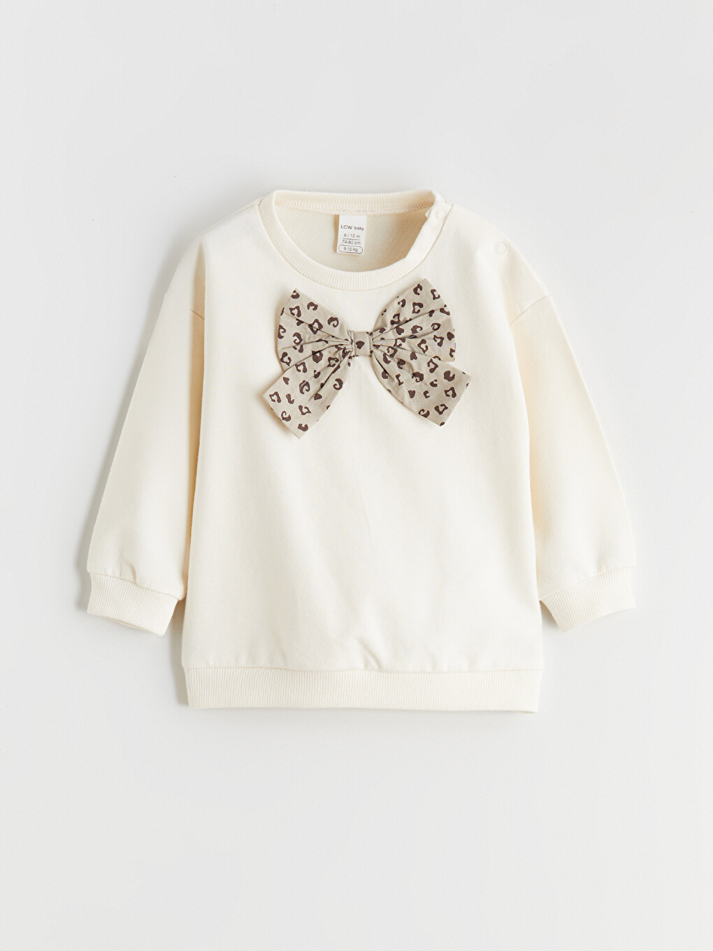 Kız Bebek Kurdele Aplikeli Sweatshirt