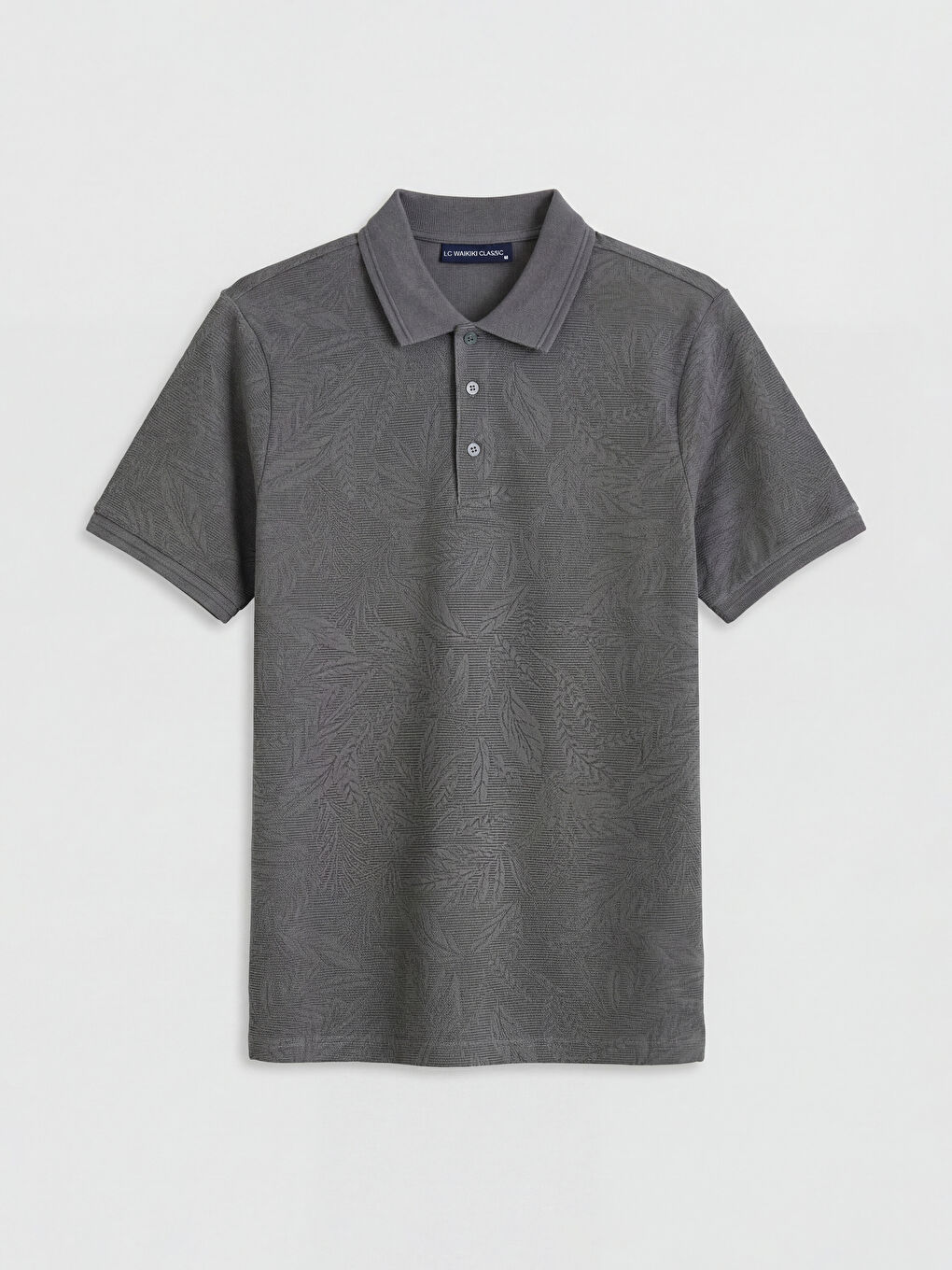 Polo Collar Patterned Pique Men's T-Shirt-4