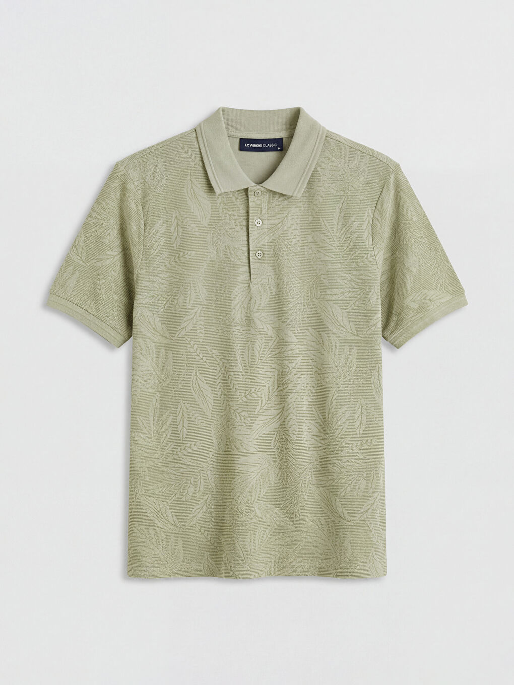 Haki Polo Yaka Desenli Pike Erkek Tişört-4