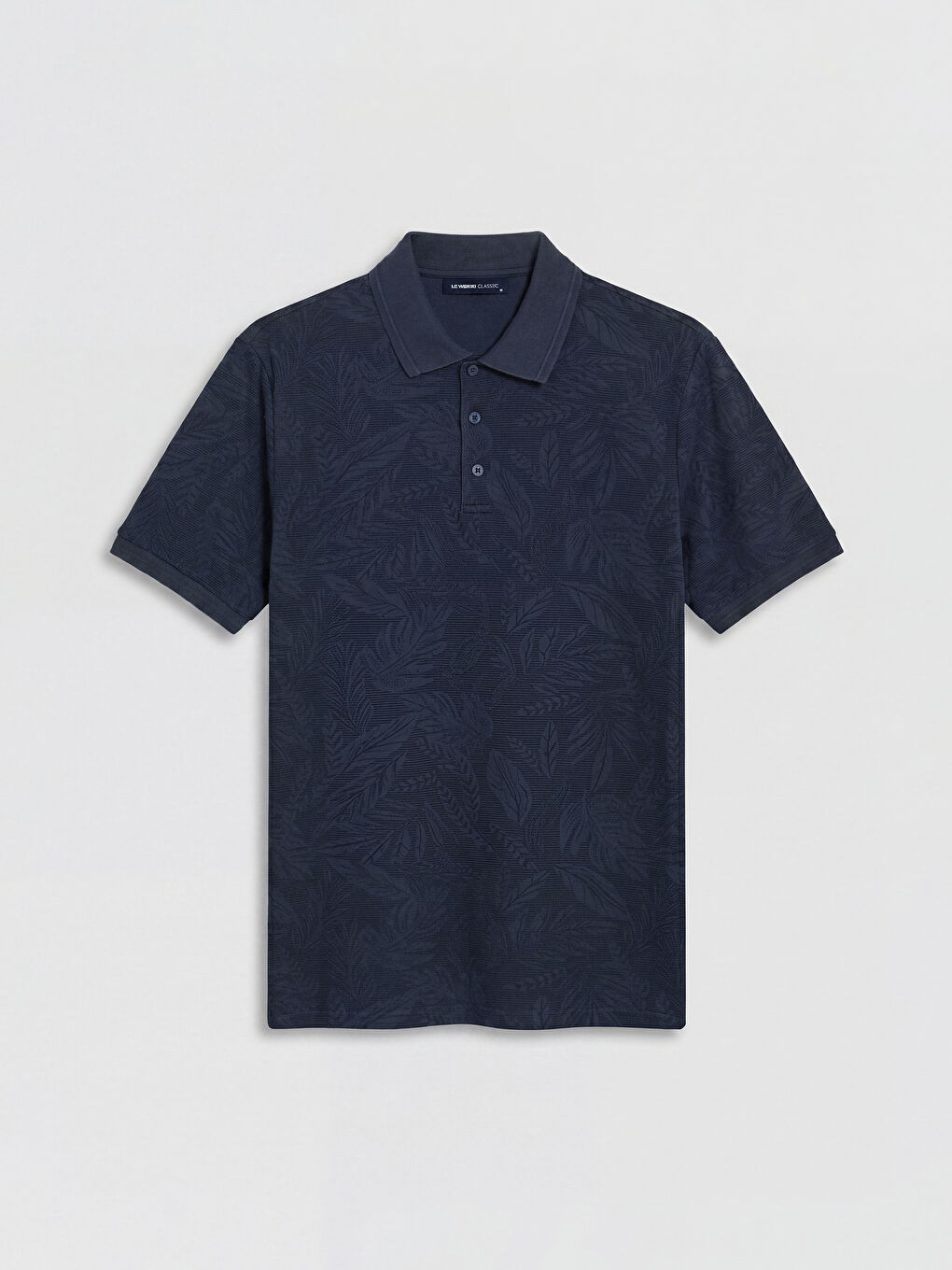 Lacivert Polo Yaka Desenli Pike Erkek Tişört