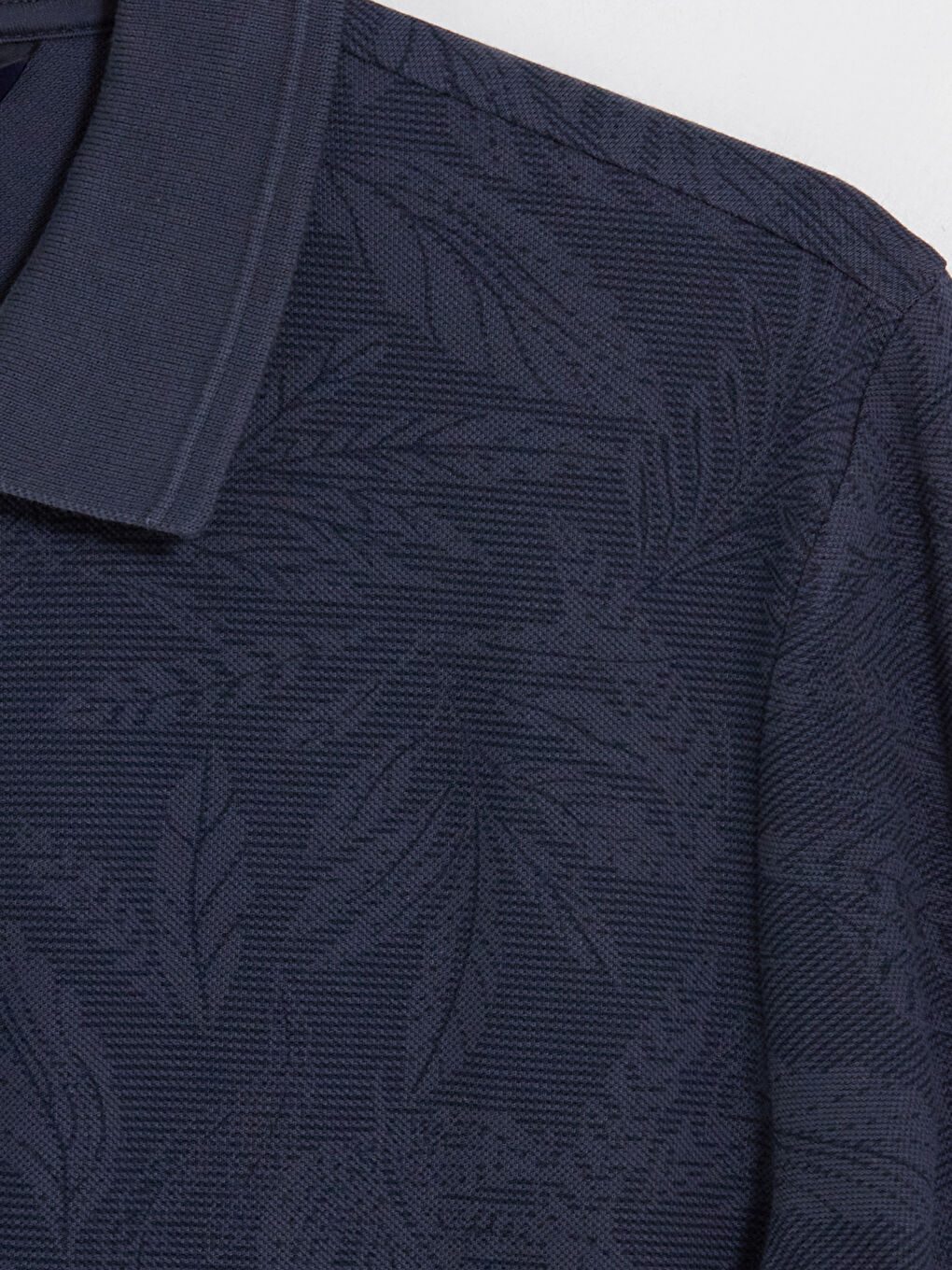 Lacivert Polo Yaka Desenli Pike Erkek Tişört-2