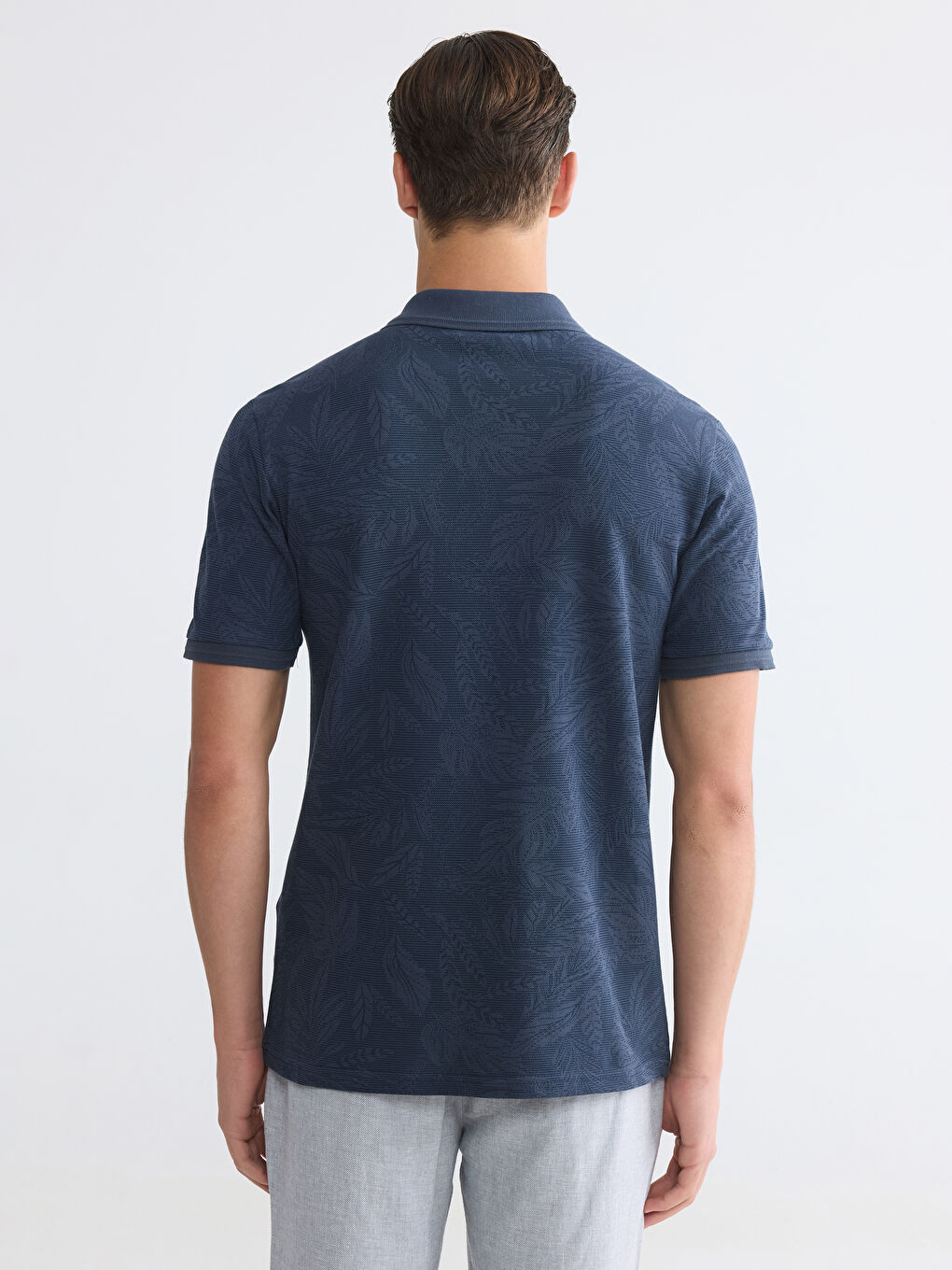 Polo Collar Patterned Pique Men's T-Shirt-3