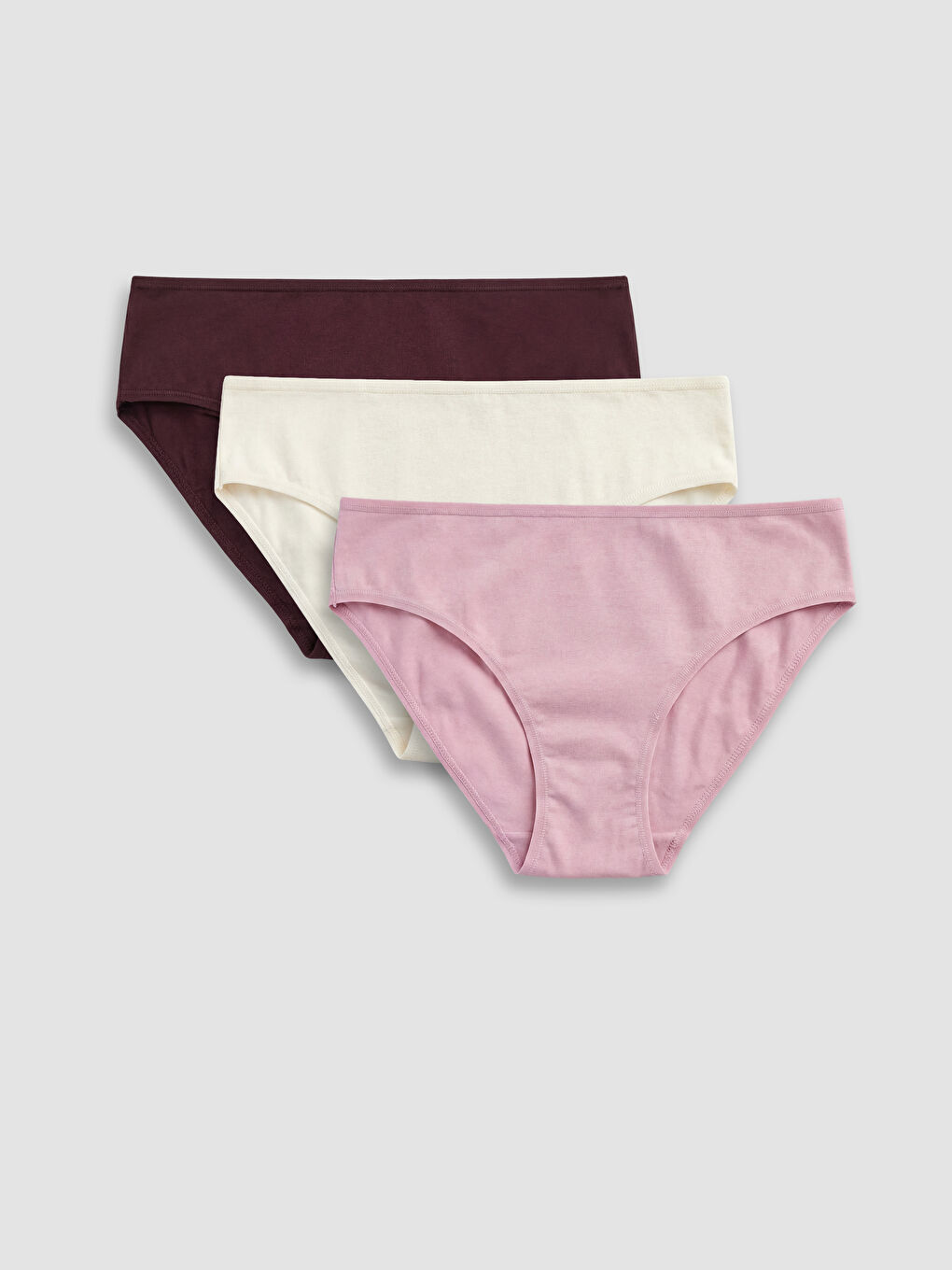 Pembe Düz Bikini Külot 3'lü