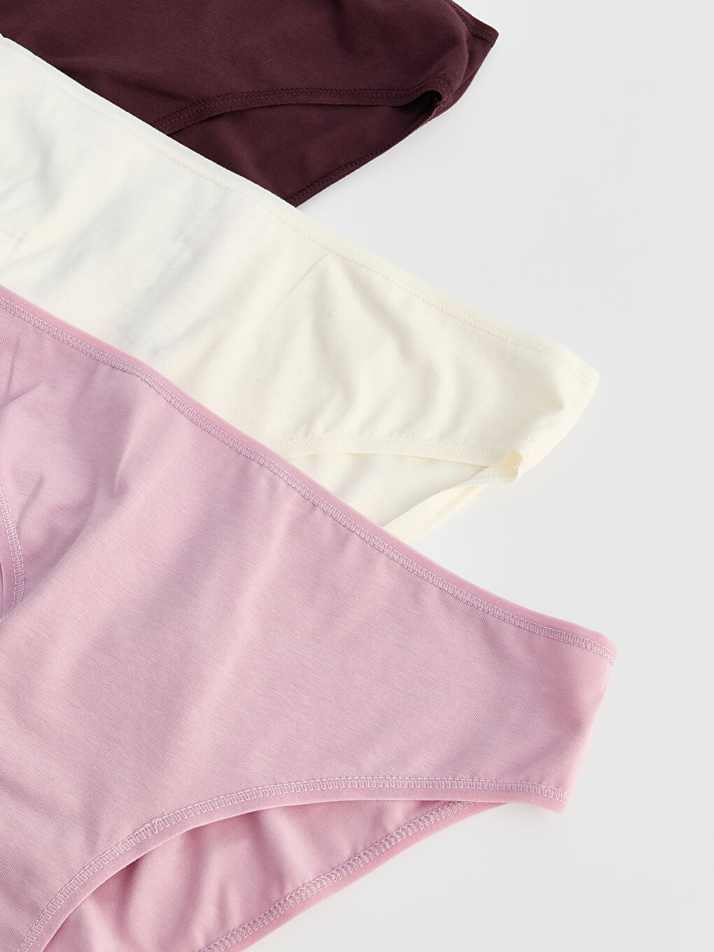 Pembe Düz Bikini Külot 3'lü-5