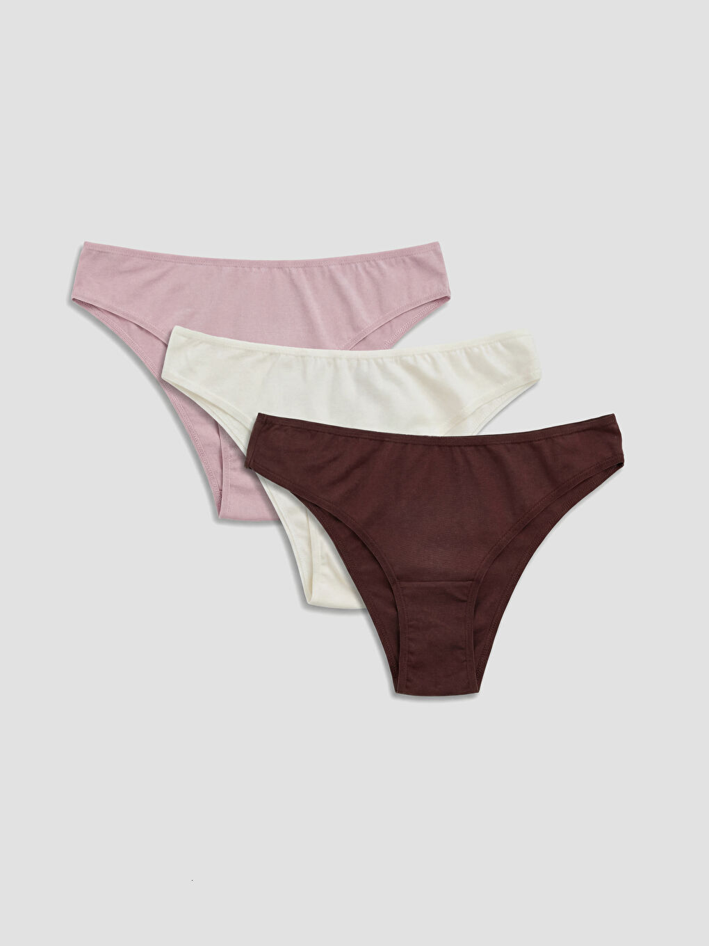 Pembe Düz Brazilian Külot 3'lü