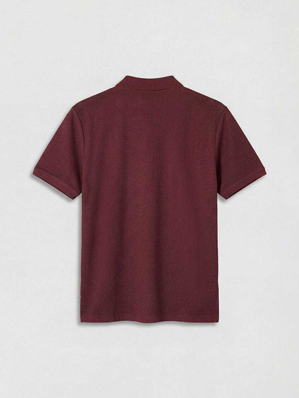 Bordo Polo Yaka Strüktürlü Erkek Tişört-1