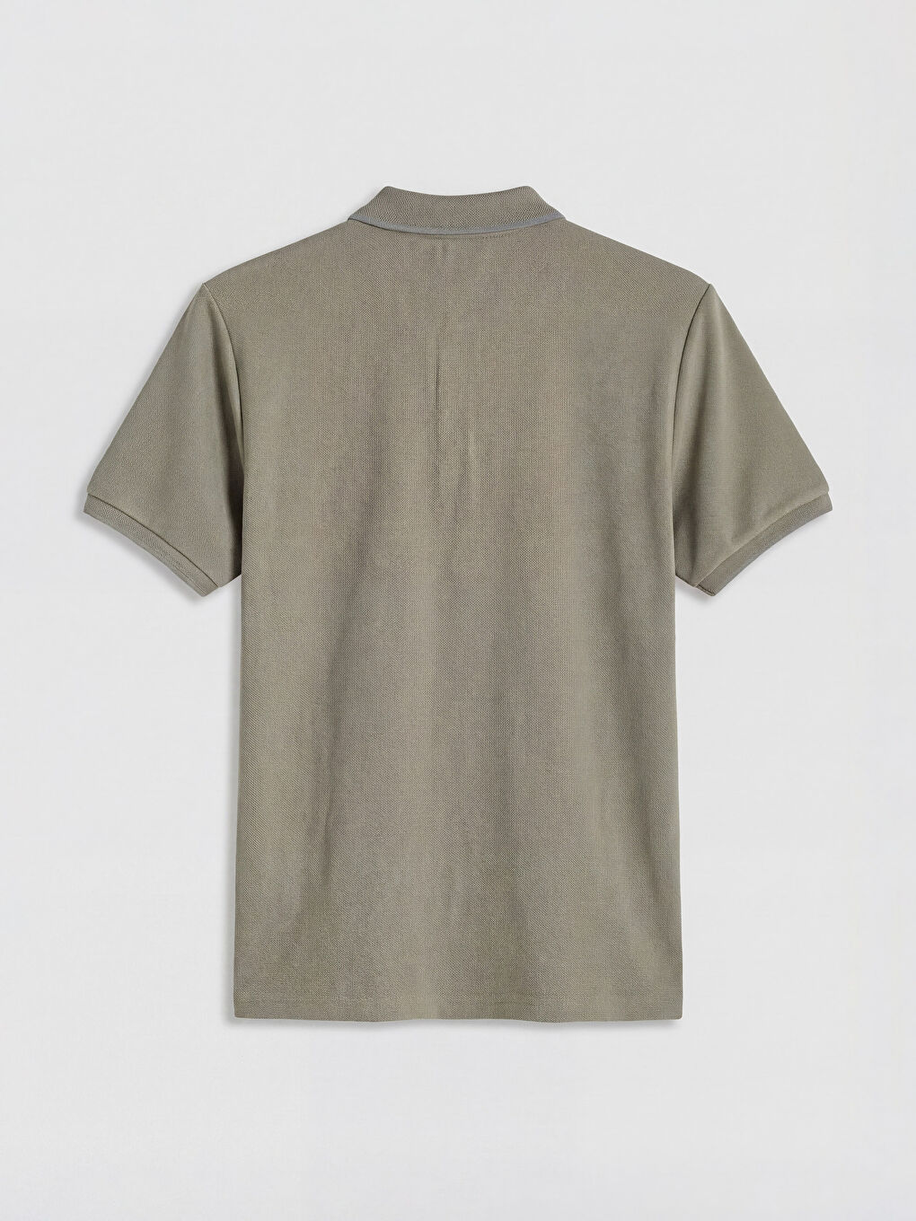 Gri Polo Yaka Strüktürlü Erkek Tişört-1