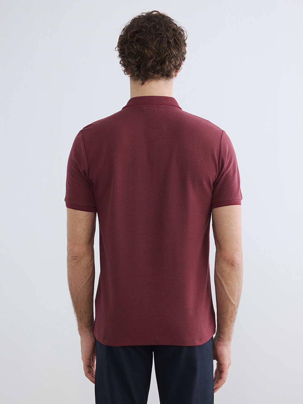 Polo Collar Structured Men's T-Shirt-3