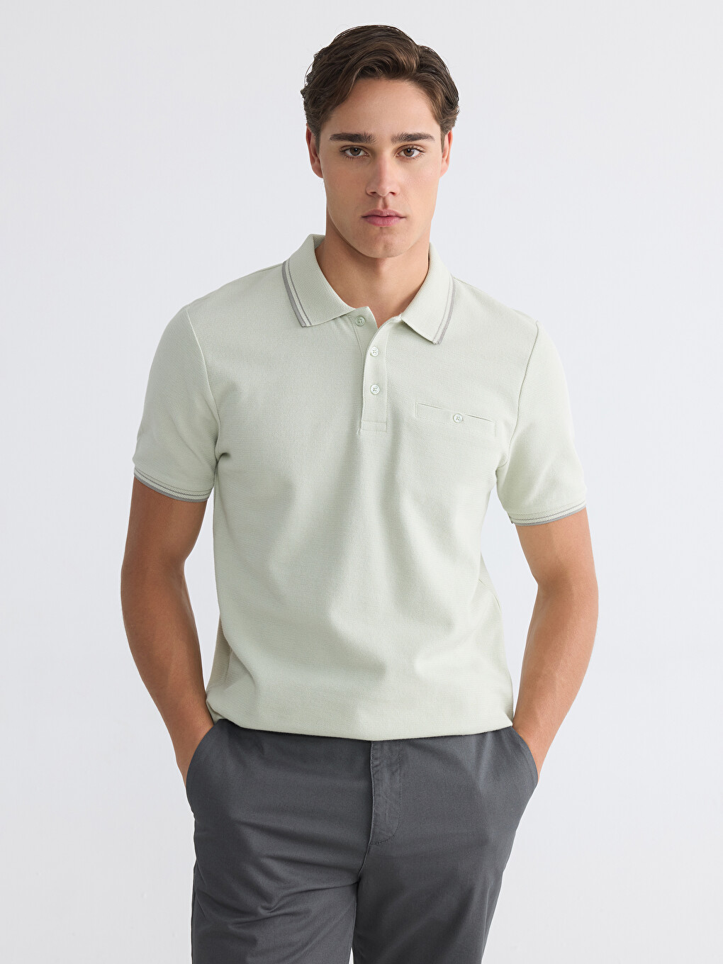 Polo Collar Structured Men's T-Shirt