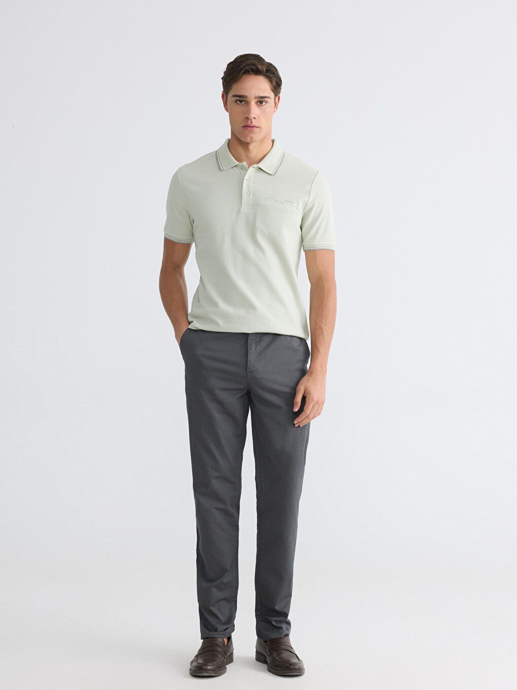 Polo Collar Structured Men's T-Shirt-1