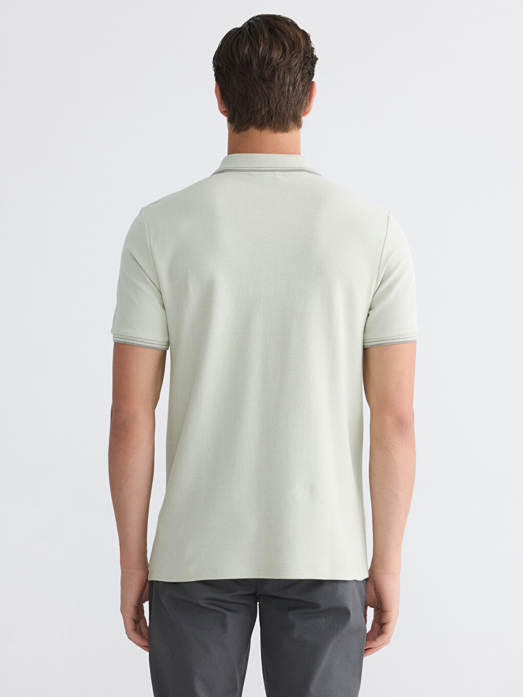 Polo Collar Structured Men's T-Shirt-3