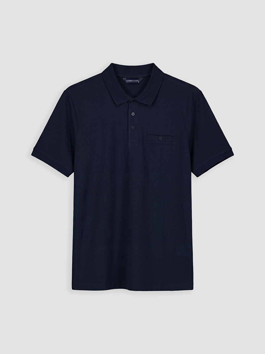 Lacivert Polo Yaka Dokulu Erkek Tişört